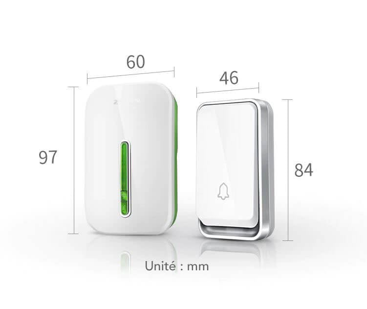 Luvikno | Trådløs smart dørklokke uten batteri – Vanntett og energieffektiv