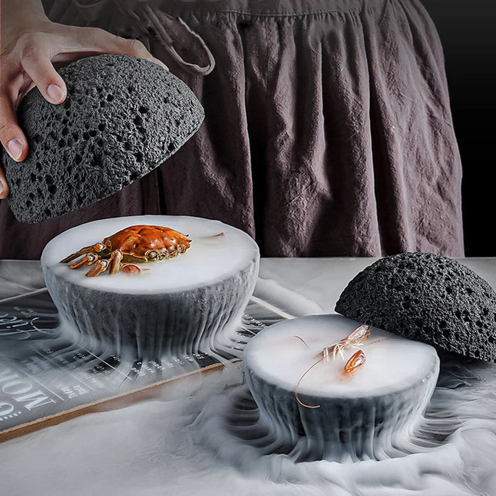 Spesial Lava Stein Planet Sashimi Sjømat Tørris Serveringsfat | Luvikno