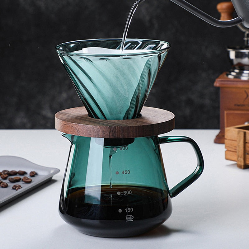 Specialized Coffeeware Kit Pour Over Coffee Glass Sharing Pot | Luvikno