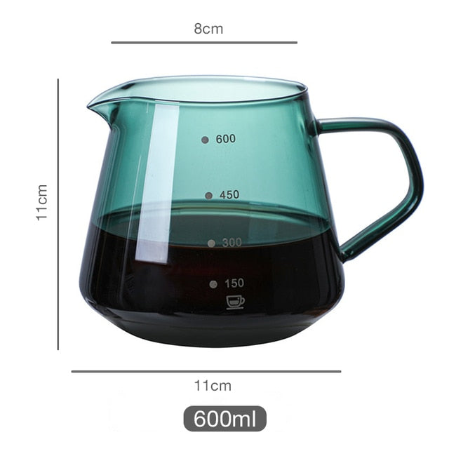 Specialized Coffeeware Kit Pour Over Coffee Glass Sharing Pot | Luvikno