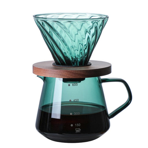 Specialized Coffeeware Kit Pour Over Coffee Glass Sharing Pot | Luvikno
