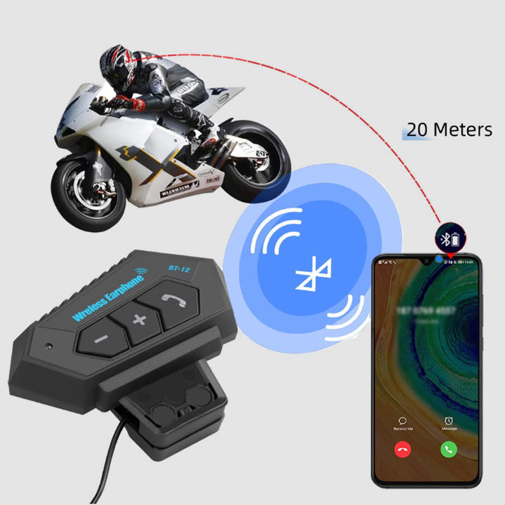 BT12 Motorsykkelhjelm Bluetooth Headset Luvikno