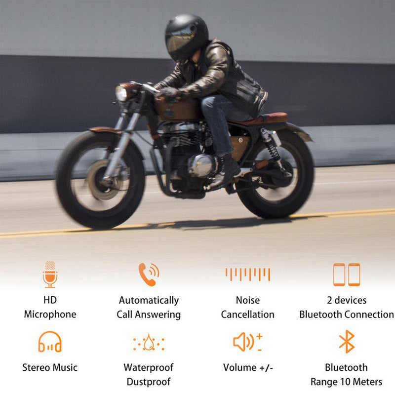 Luvikno | BT12 Motorsykkelhjelm Bluetooth Hodesett