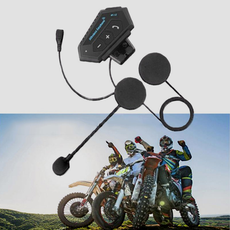 BT12 Motorsykkelhjelm Bluetooth Headset Luvikno