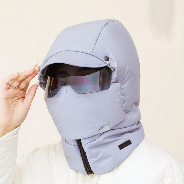 Vindbeskyttende ridemaske med briller | Luvikno