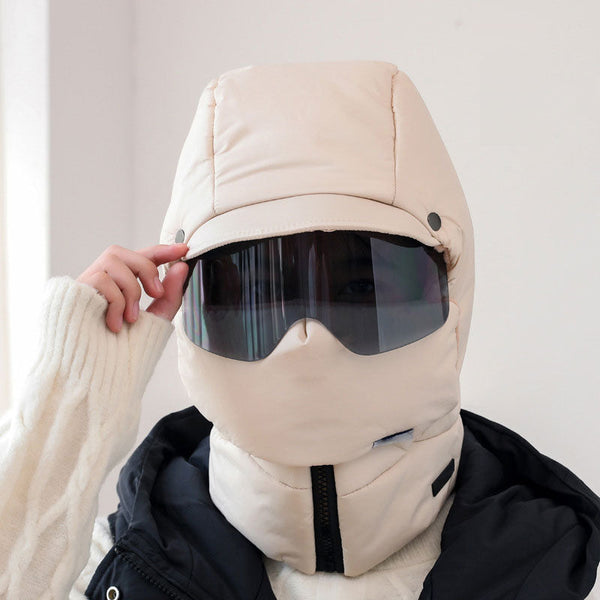 Vindbeskyttende ridemaske med briller | Luvikno