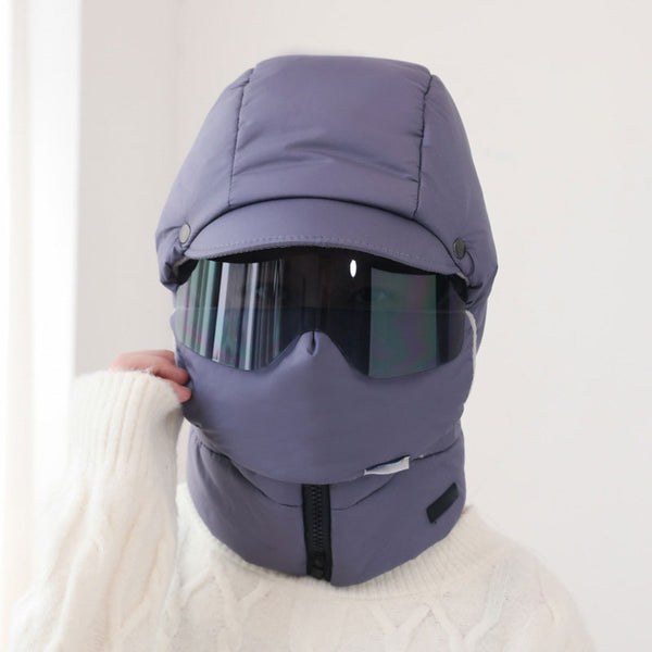 Vindbeskyttende ridemaske med briller | Luvikno