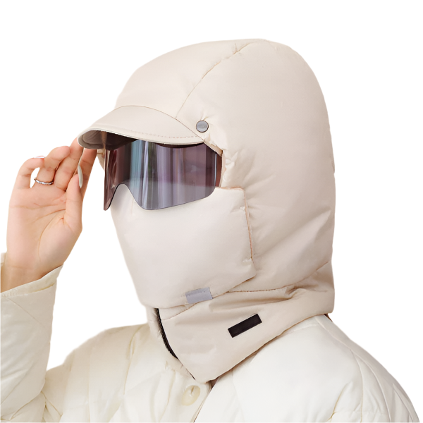Vindbeskyttende ridemaske med briller | Luvikno