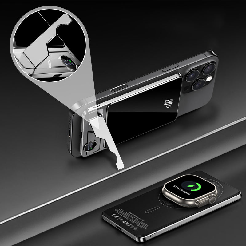 Luvikno | LuxuraTech Dual-Mode Magnetisk Power Bank | Allsidig ladeløsning med integrert stativ for maksimal bekvemmelighet