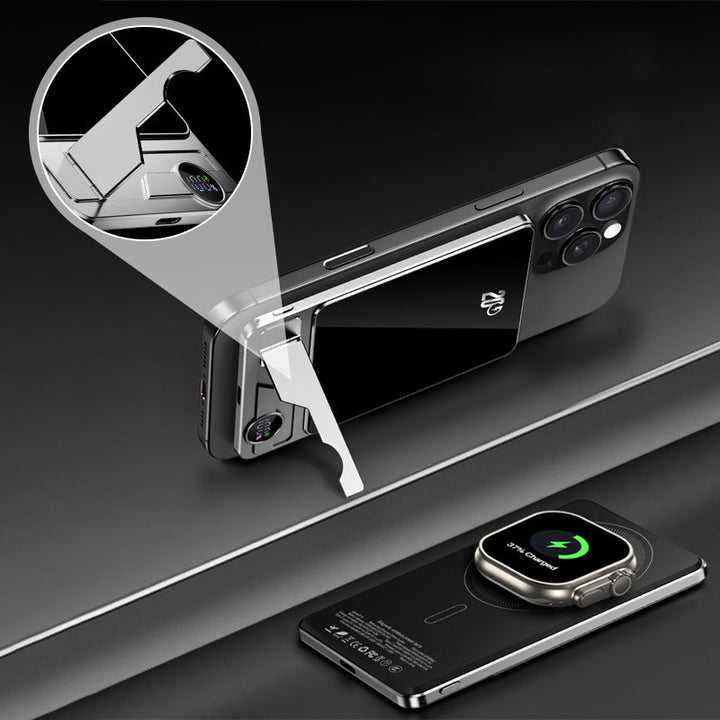 Luvikno | LuxuraTech Dual-Mode Magnetisk Power Bank | Allsidig ladeløsning med integrert stativ for maksimal bekvemmelighet