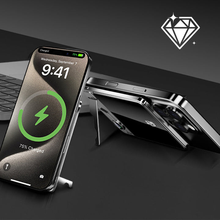 Luvikno | LuxuraTech Dual-Mode Magnetisk Power Bank | Allsidig ladeløsning med integrert stativ for maksimal bekvemmelighet