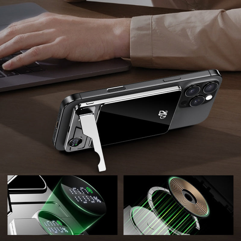 Luvikno | LuxuraTech Dual-Mode Magnetisk Power Bank | Allsidig ladeløsning med integrert stativ for maksimal bekvemmelighet