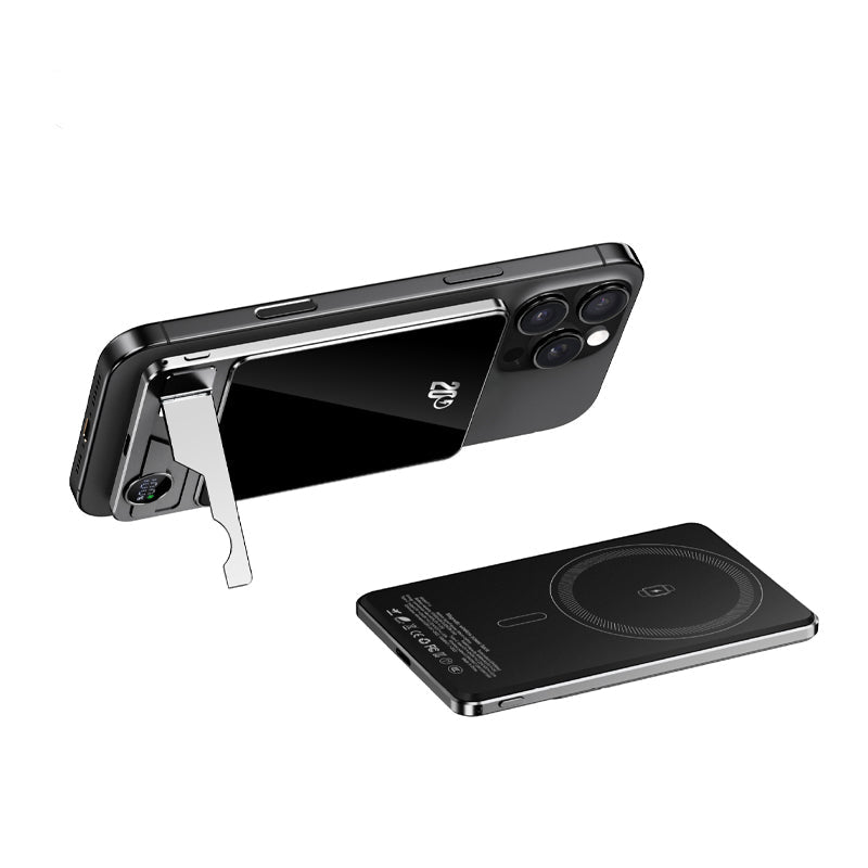 Luvikno | LuxuraTech Dual-Mode Magnetisk Power Bank | Allsidig ladeløsning med integrert stativ for maksimal bekvemmelighet