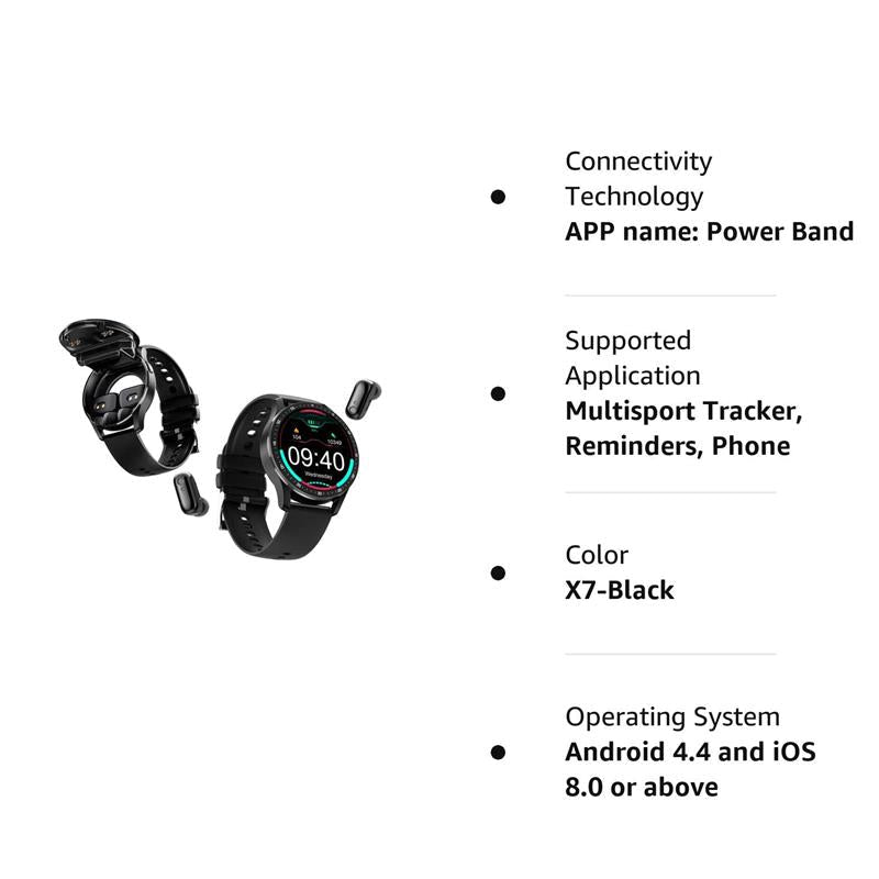 2-i-1 Smartklokke med integrerte hodetelefoner | Luvikno