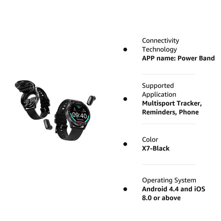 2-i-1 Smartklokke med integrerte hodetelefoner | Luvikno