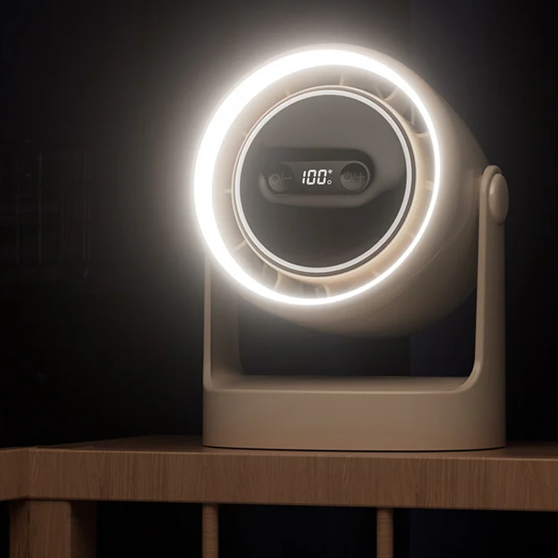 3-i-1 LED Lys & Innebygd Aromaterapi Diffuser Stille Mini Vifte | Luvikno