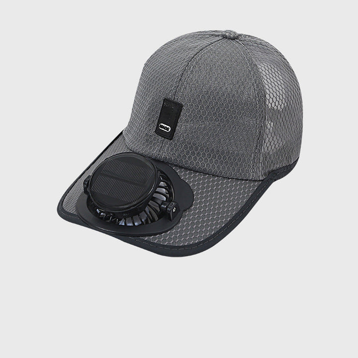 Pustende Baseball Cap med Solvifte | Luvikno