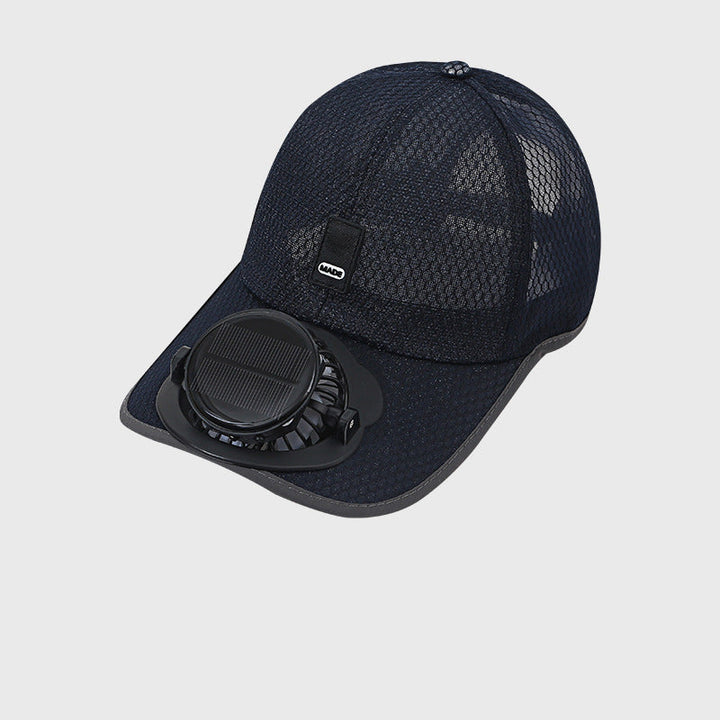 Pustende Baseball Cap med Solvifte | Luvikno