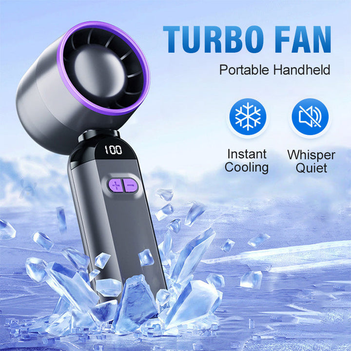 Bærbar Håndholdt Turbo Vifte – Super Kraftig Bris, Ultra-Lett & Perfekt for Reise | Luvikno
