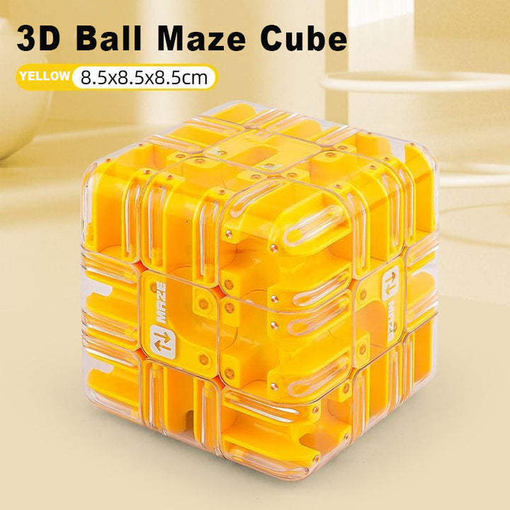 3D labyrint kube med metallball | Luvikno