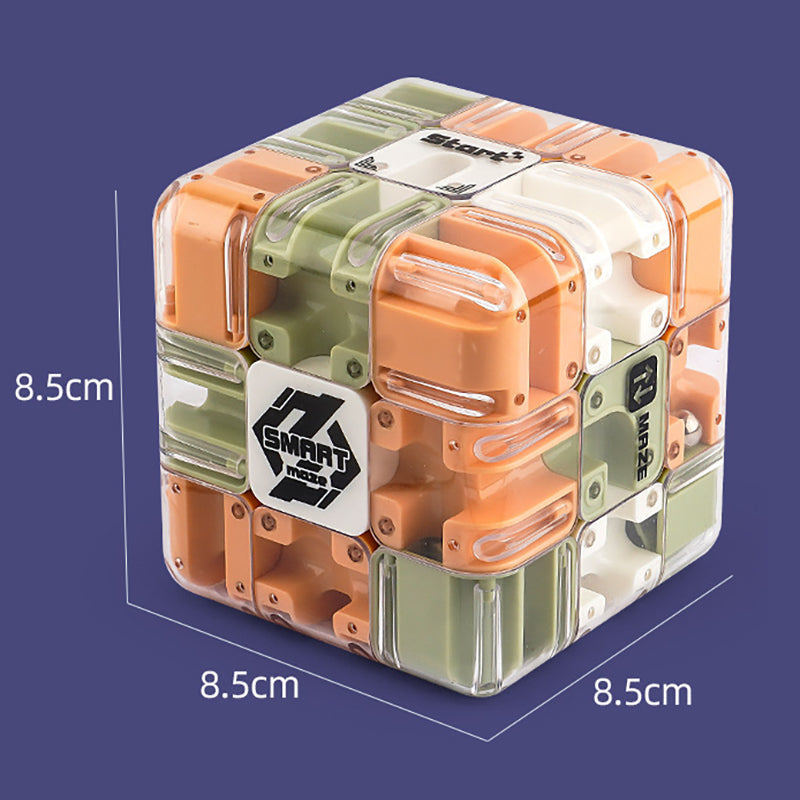 3D labyrint kube med metallball | Luvikno