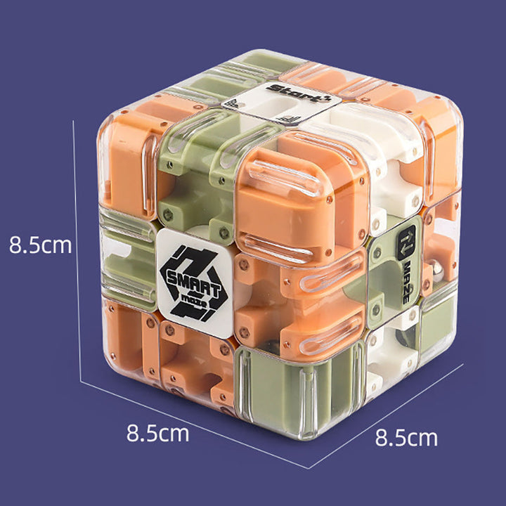 3D labyrint kube med metallball | Luvikno