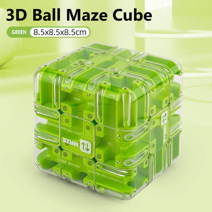 3D labyrint kube med metallball | Luvikno