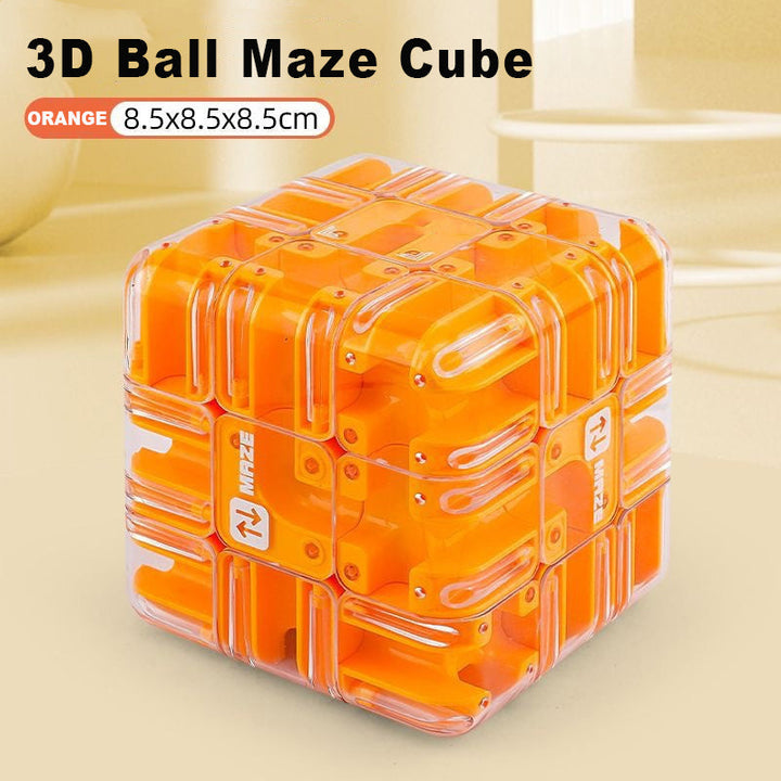 3D labyrint kube med metallball | Luvikno