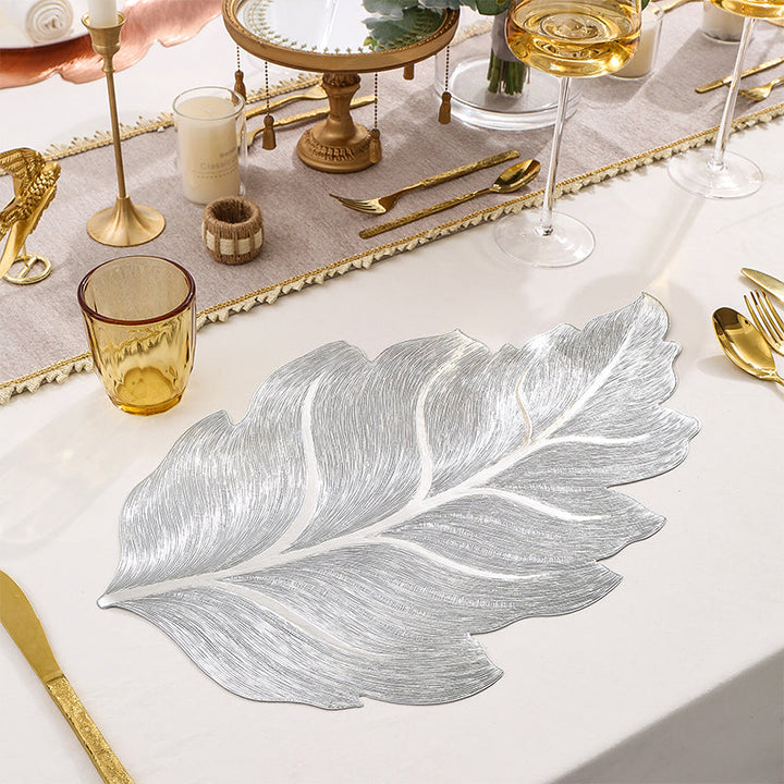 Gold Leaf Luxury Bordskåner – 3D Elegant Bordmatte laget av PVC | Luvikno