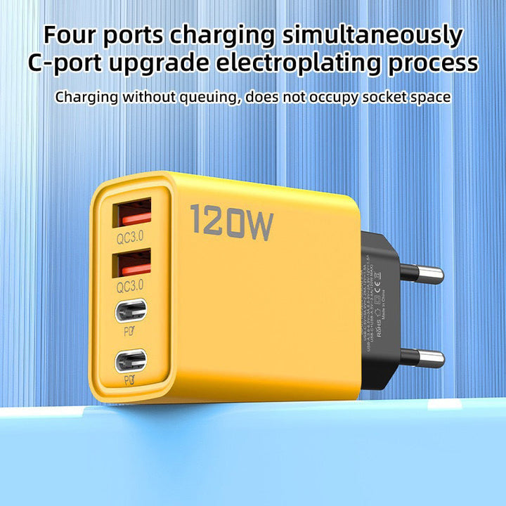120W USB hurtiglader med 4 porter | Luvikno