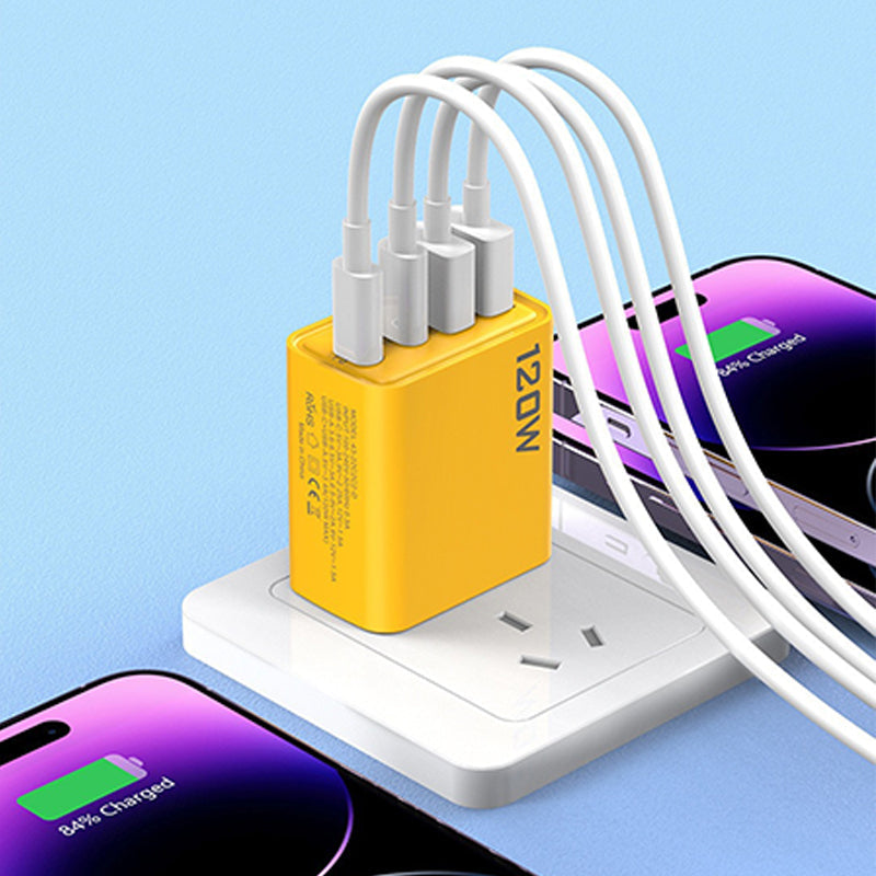 120W USB hurtiglader med 4 porter | Luvikno