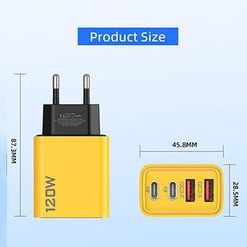 120W USB hurtiglader med 4 porter | Luvikno