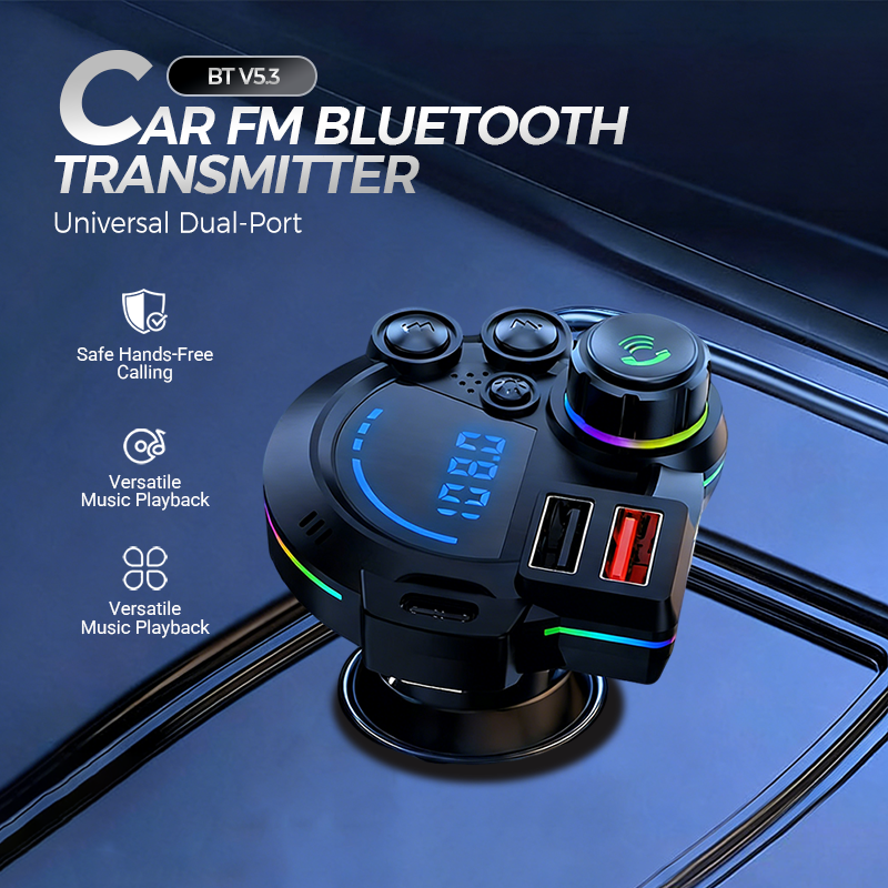 Bil FM-sender Bluetooth 5.3 Dual-USB | Luvikno