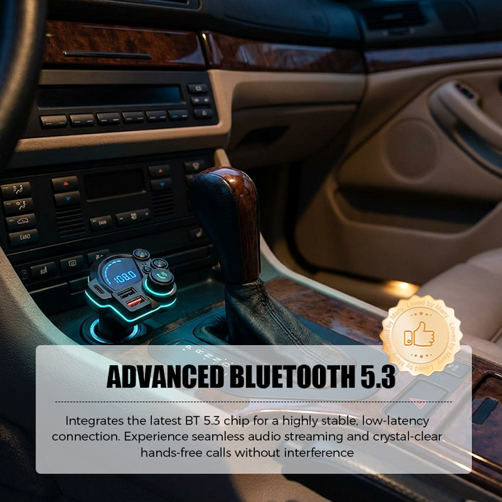 Bil FM-sender Bluetooth 5.3 Dual-USB | Luvikno