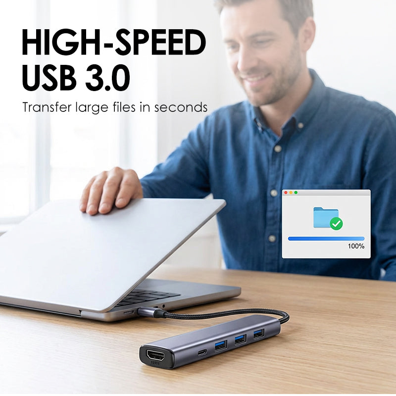5-i-1 USB-C Hub med 4K HDMI utgang | Luvikno