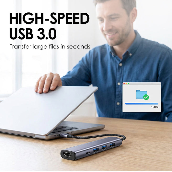 5-i-1 USB-C Hub med 4K HDMI utgang | Luvikno