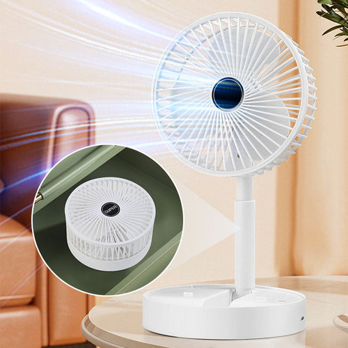 Oppladbar, sammenleggbar USB-teleskopvifte – stille, 180° justerbar, 4 hastighetsnivåer, bærbar ✨ | Luvikno