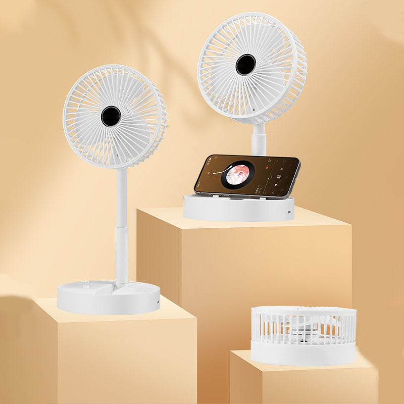 Oppladbar, sammenleggbar USB-teleskopvifte – stille, 180° justerbar, 4 hastighetsnivåer, bærbar ✨ | Luvikno