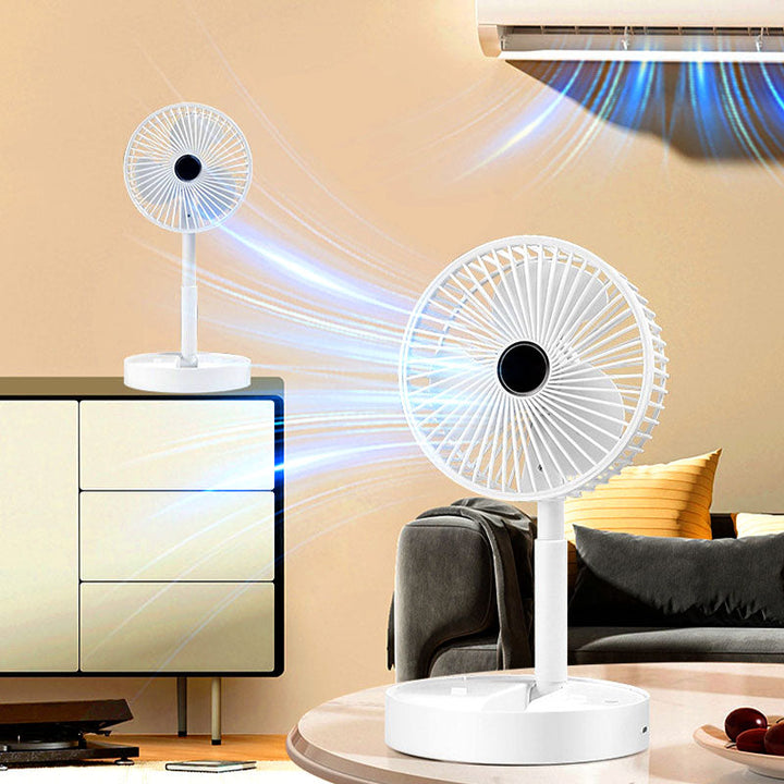 Oppladbar, sammenleggbar USB-teleskopvifte – stille, 180° justerbar, 4 hastighetsnivåer, bærbar ✨ | Luvikno