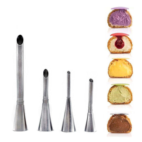 Rustfritt stål 4 deler Chrome Éclair Puff Dyse | Luvikno