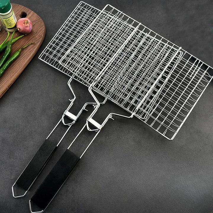 Rustfritt Stål BBQ Nett Non Stick Grilling Kurv Grill Barbecue Verktøy | Luvikno