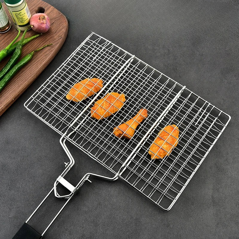 Rustfritt Stål BBQ Nett Non Stick Grilling Kurv Grill Barbecue Verktøy | Luvikno