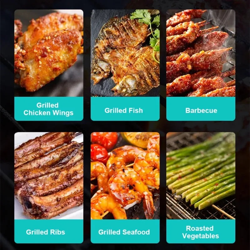 Rustfritt Stål BBQ Nett Non Stick Grilling Kurv Grill Barbecue Verktøy | Luvikno