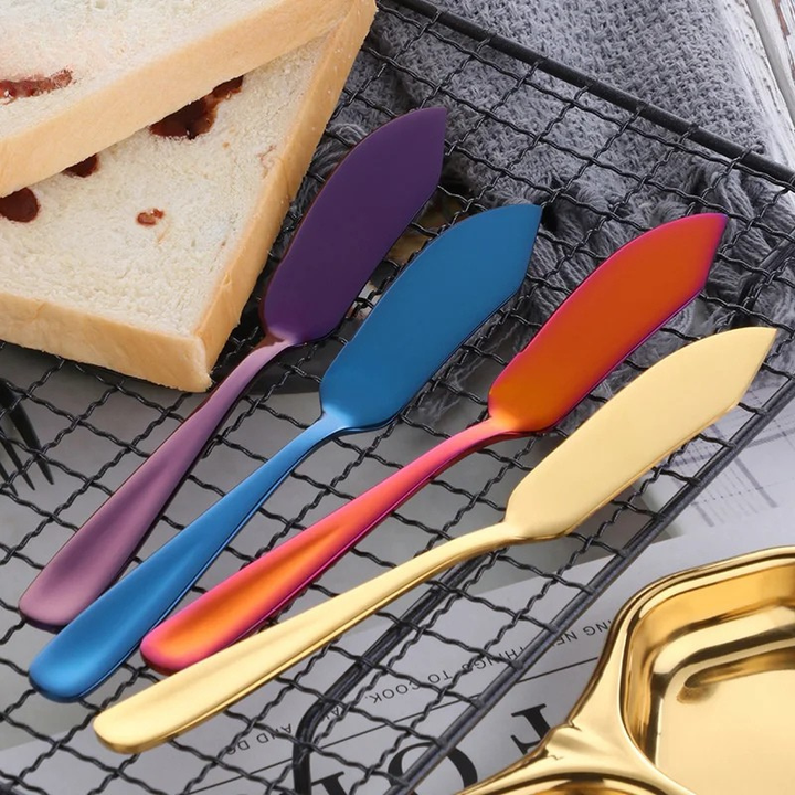 Rustfritt stål smørkniv fargerik dessert syltetøy kremost smører | Luvikno
