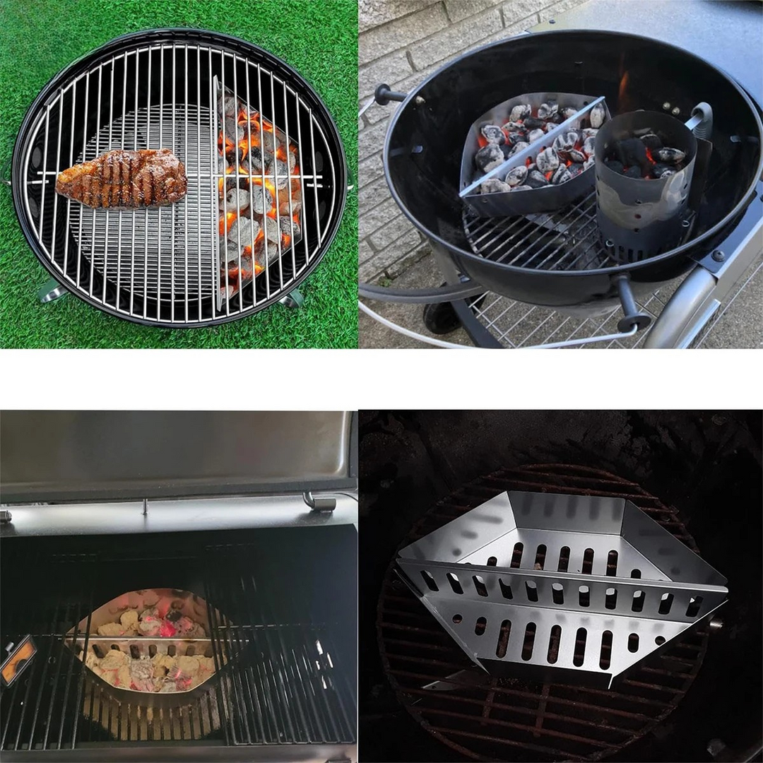 Rustfritt Stål Kullkurv BBQ Kullgrilltilbehør | Luvikno