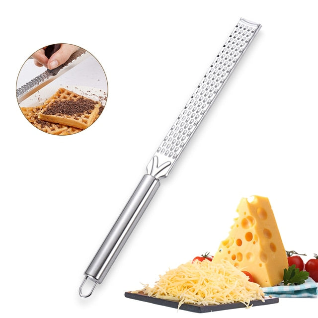 Rustfritt Stål Ostreibe og Sitron Zester med Beskyttelsesdeksel | Luvikno