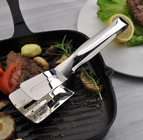 Rustfritt Stål Stekepanne Skuffe Klipp Multifunksjonelle Steak BBQ Tenger | Luvikno