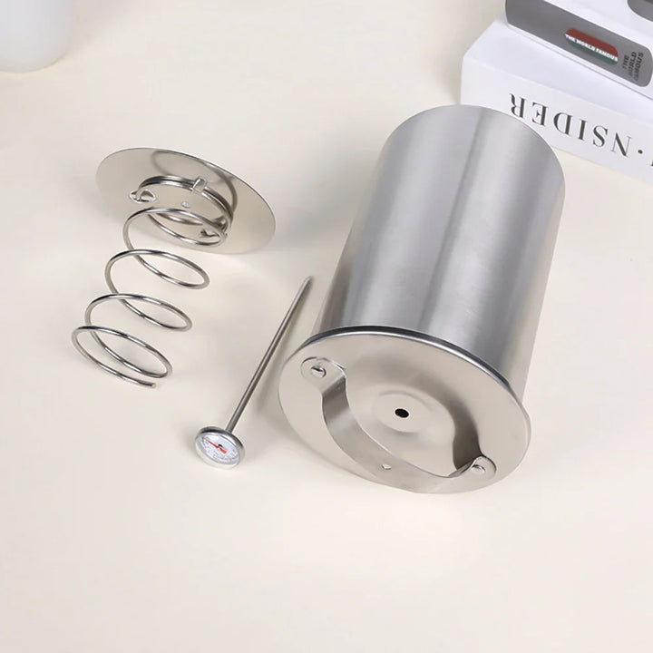 Rustfritt Stål Skinkemaker Kjøttpresse Koker Form med Termometer | Luvikno