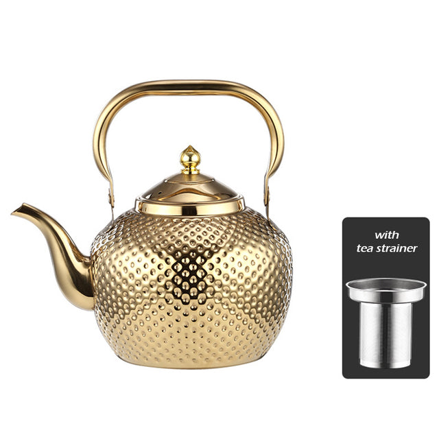 Rustfritt Stål Hammer Tekstur Kokesv kettle med Té Sil | Luvikno