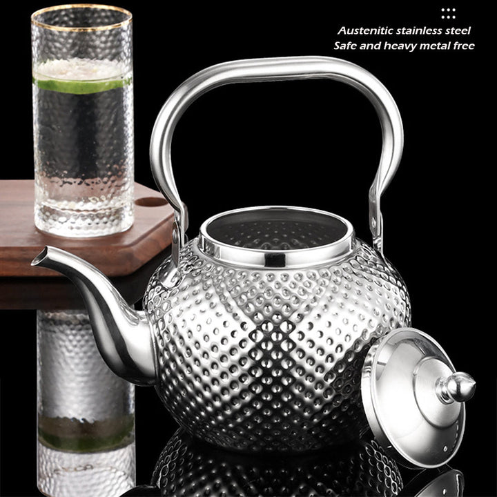 Rustfritt Stål Hammer Tekstur Kokesv kettle med Té Sil | Luvikno